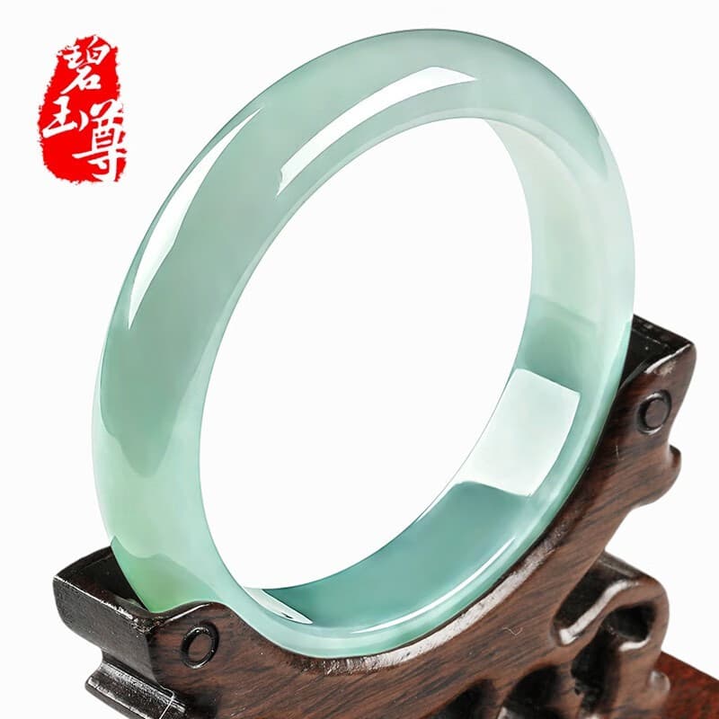 碧玉尊冰糯种翡翠手镯女款玉镯子A货玉石缅甸 多款52-62