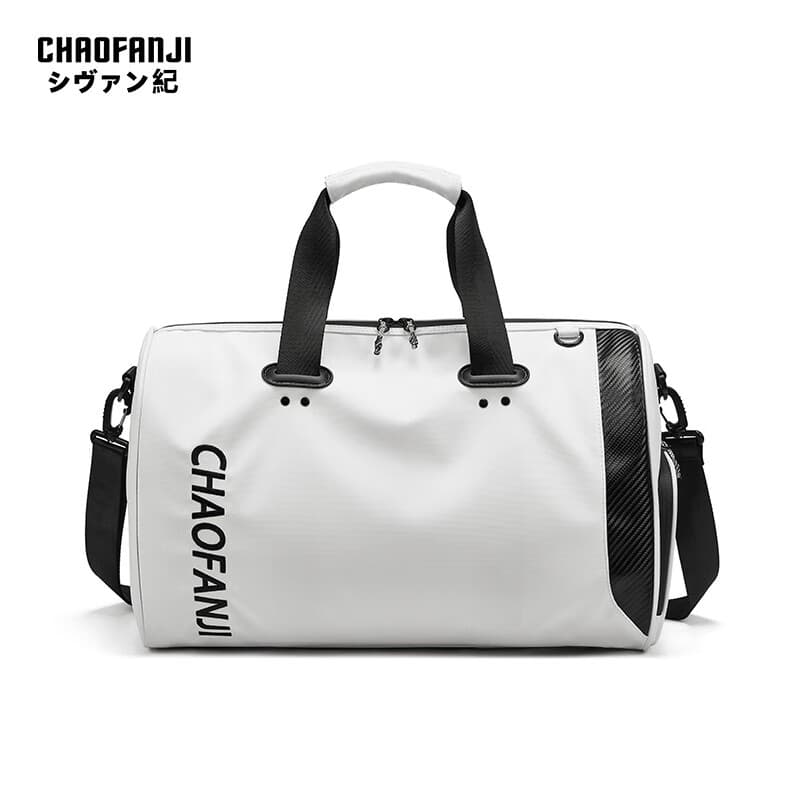 CHAOFANJI 日系潮牌旅行包大容量干湿分离手提包健身包男女同款运动包防水 白色