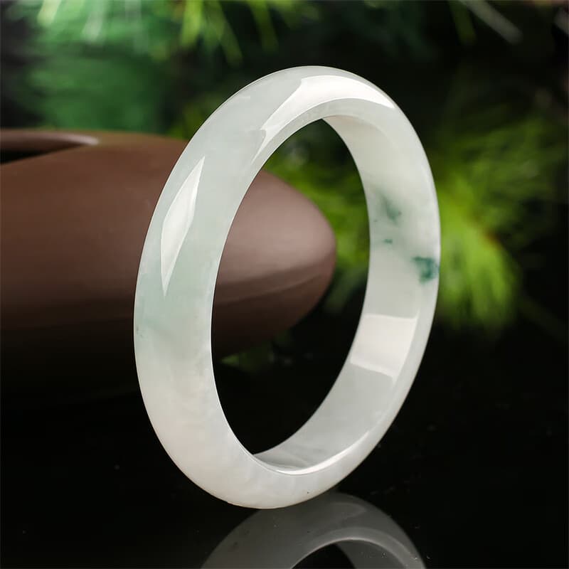 石辛记 翡翠玉手镯缅甸冰糯种高档玉镯处理平安镯节日送妈妈送老婆礼物 52-53mm(附鉴定证书+高档礼盒)