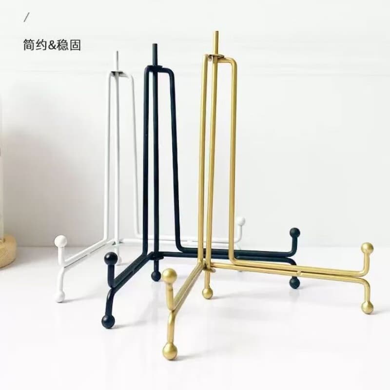 挂钟底座托架 金属简约挂钟底座钟表支架圆盘托架支撑架时钟座的 直角-小号银色