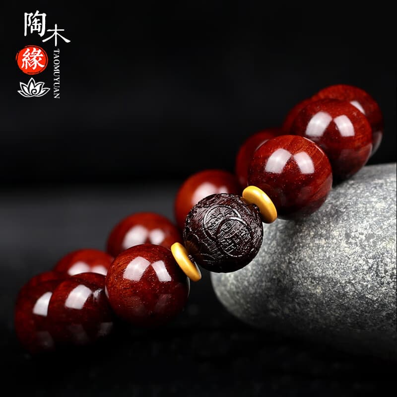 陶木缘 印度小叶紫檀手串男女款佛珠招财进宝貔貅老料文玩饰品把件 招财进宝丨小叶紫檀15mm