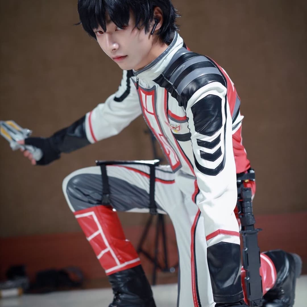 洛必达特曼大古队服衣服演出服成年人皮套cos服胜利队队服连体衣 迪迦胜利队队服[XL码]