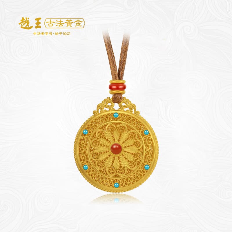 越王古法黄金如意圆满古法黄金吊坠女送长辈送老婆送女友礼物001850 净金重：36.22克