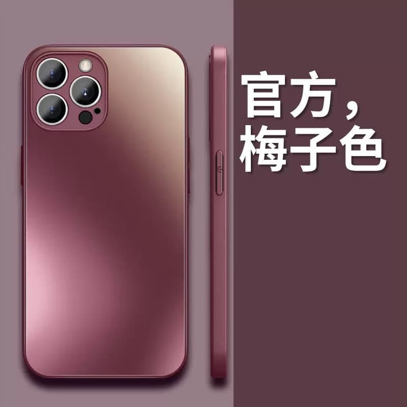 【精选】适用iPhone15Pro磨砂玻璃手机壳全包苹果16硅胶边精孔防 梅子色（1个装） iPhone12Pro