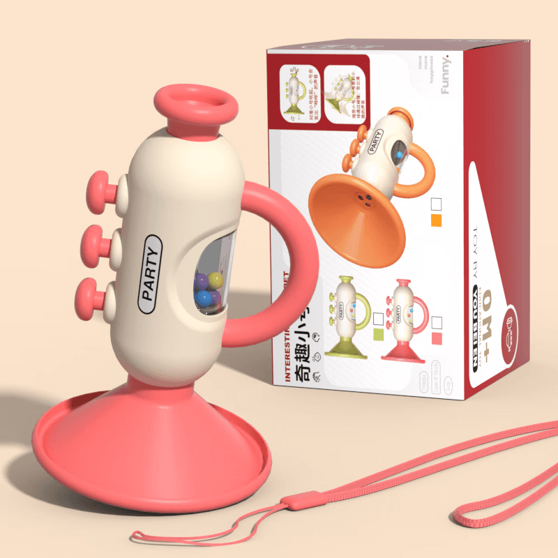 佳依乐婴儿喇叭玩具8个月可吸可吹小喇叭儿童宝宝吹吹乐吹响乐器嗽叭的 挂脖绳洛丽粉彩盒