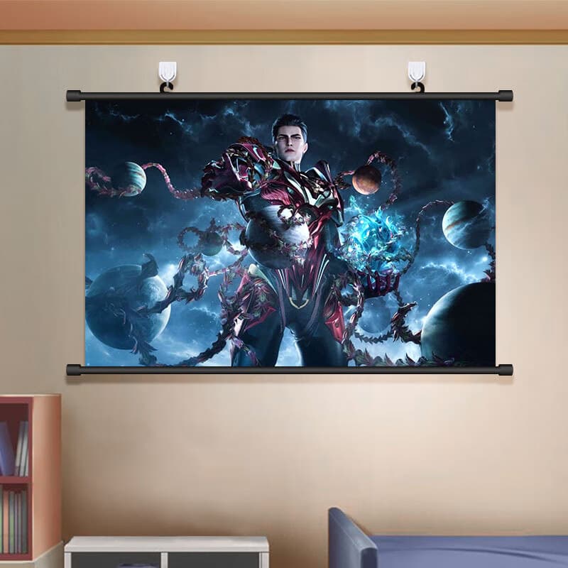 吞噬星空海报 吞噬星空罗峰海报挂画洪雷神装饰画动漫周边卧室的 吞噬星空37 60x40c'm(横竖通用)艺术布挂画