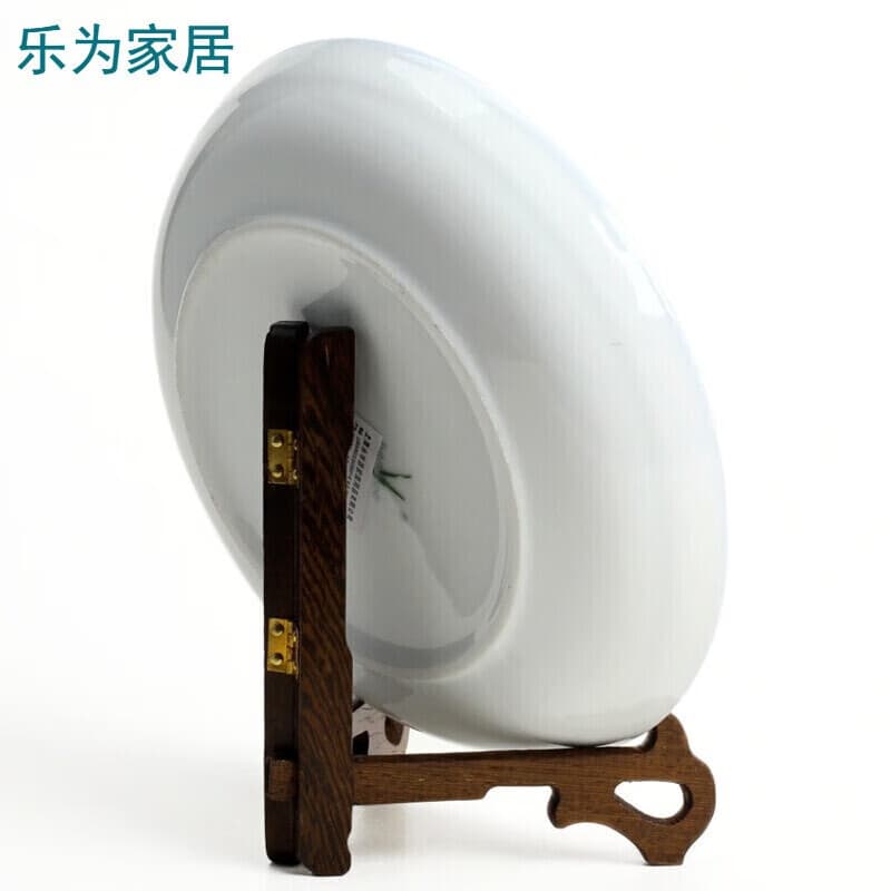 晴旭艺术瓷盘子支架实木托架 展示架 红木底座托架工艺品摆件盆架 普 6寸(适合直径15-22CM)