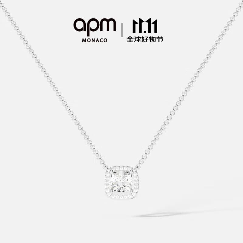 APM Monaco小码方形项链可调节吊坠女时尚饰品首饰颈链礼物毛衣链