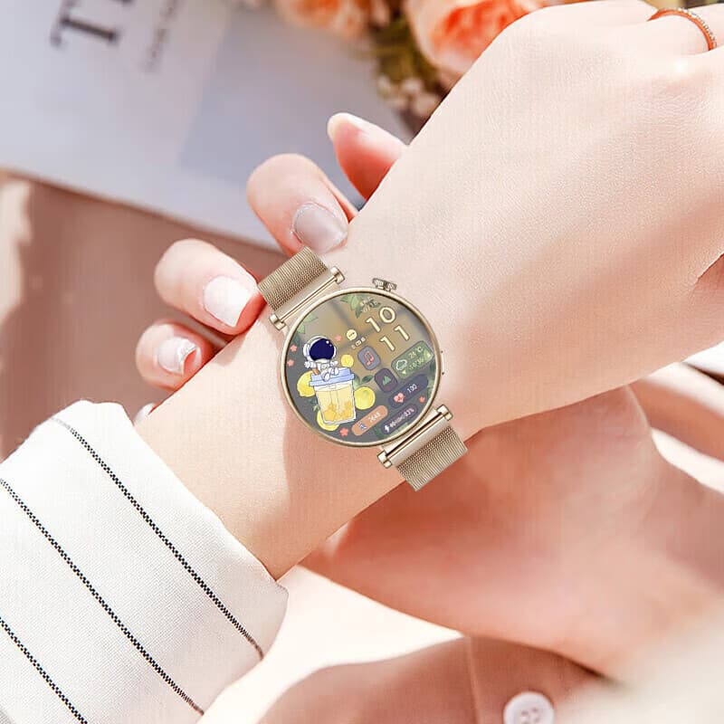 华为（HUAWEI）【女神走心实用礼】手表watch GT4女士款智能运动蓝牙电话情侣手表心脏血氧生理周期睡眠穿戴设备 白色41MM真皮表带【甄选金色钢表带+精美表盘】