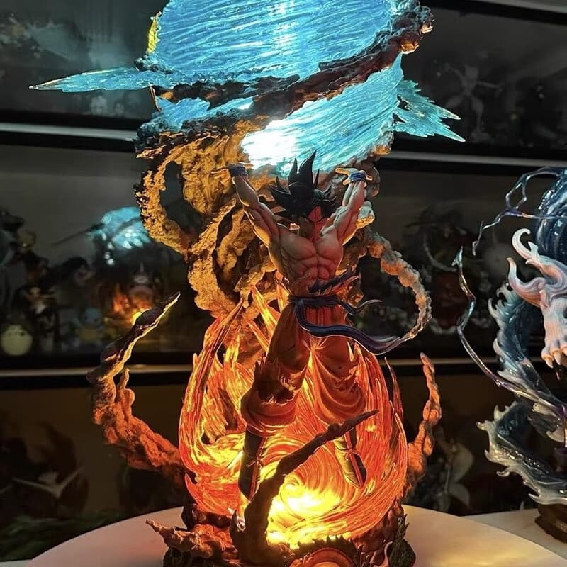 电迈七龙珠手办全套超级赛亚人孙悟空手办动漫模型人偶摆件 猎手元气弹悟空[23CM]可发光