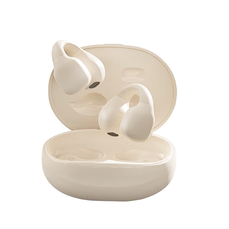 兰士顿舒适无痛便捷聆听兰士顿TS03Pro耳夹式蓝牙耳机打造个性音乐 米白色