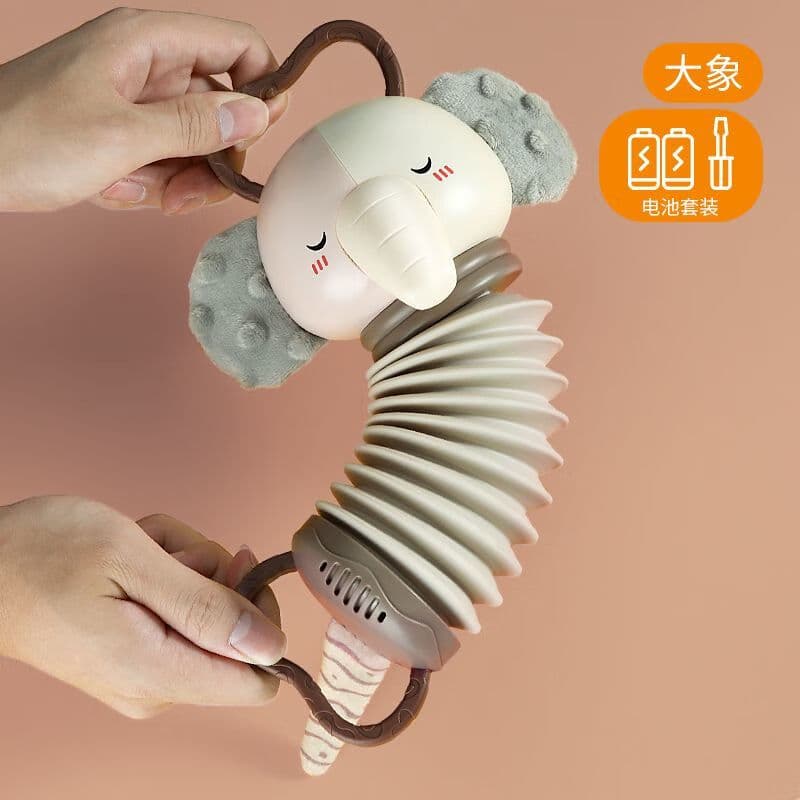 康百威卡通儿童手风琴音乐乐器初学者婴幼儿早教音乐启蒙摇铃玩具 大象宝宝音乐手风琴 普通电池*2+螺丝刀