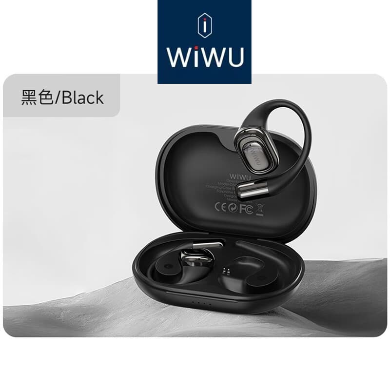 唯吾吉玛仕O500蓝牙耳机韵动挂耳式户外运动不入耳跑步超长续航耳机 月影黑