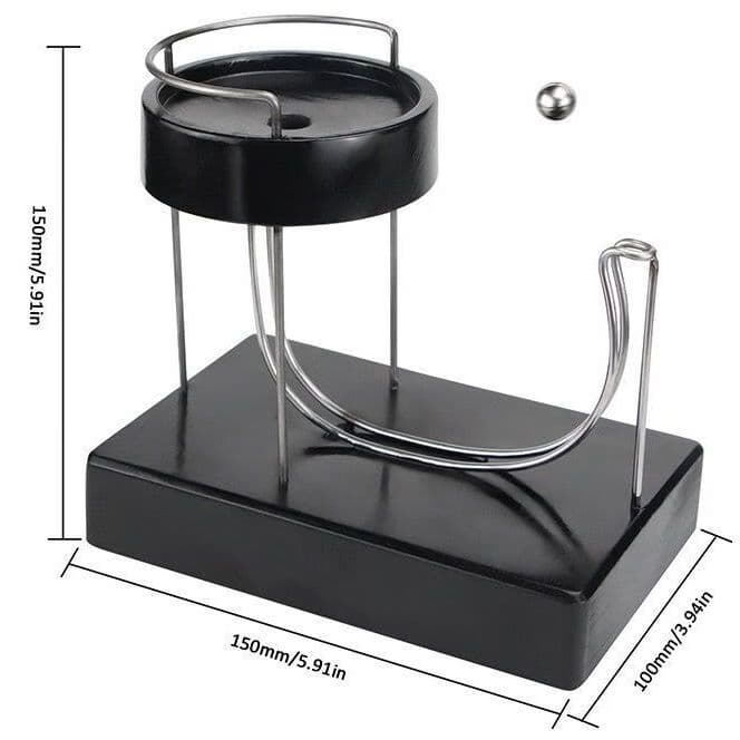 永动机小球循环桌面小球无限循环玩具轨道滚珠艺术球循环创意摆件 黑色弹珠摆