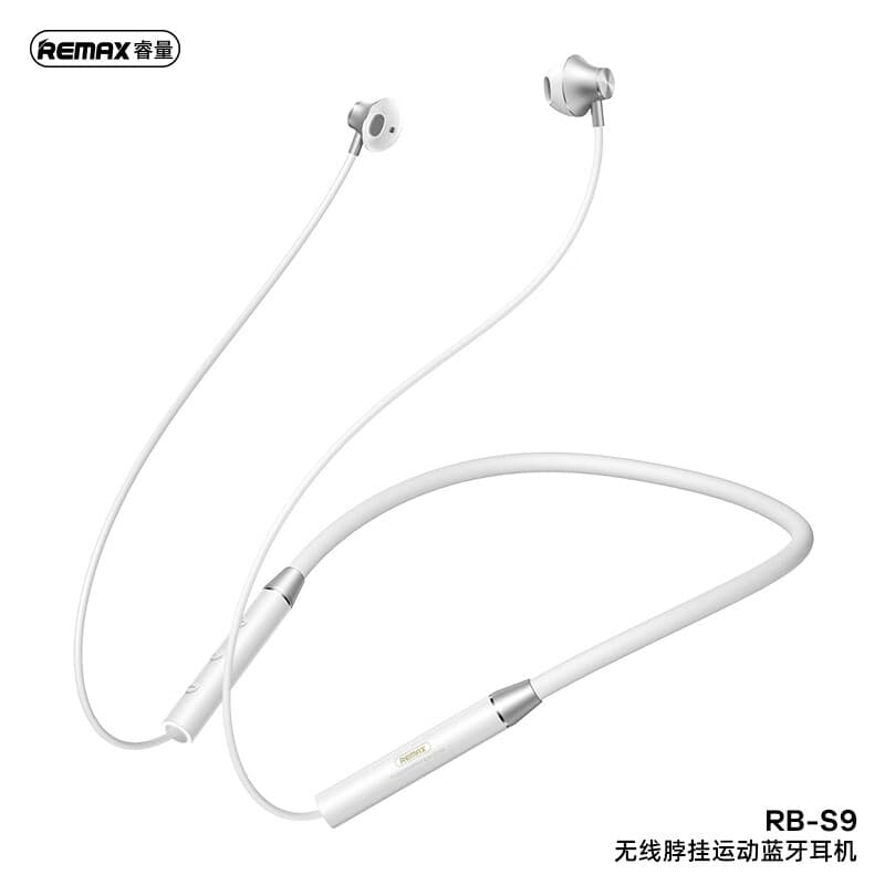 睿量REMAX 运动挂脖蓝牙耳机5.3蓝牙跑步健身耳机高续航无线蓝牙耳机 白色 RB-S9   无线蓝牙挂脖运动耳机