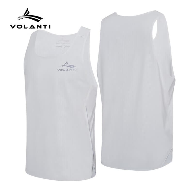 沃兰迪空翼跑步速干背心女男马拉松吸汗健身田径运动透气无袖上衣 白色 XL XXL
