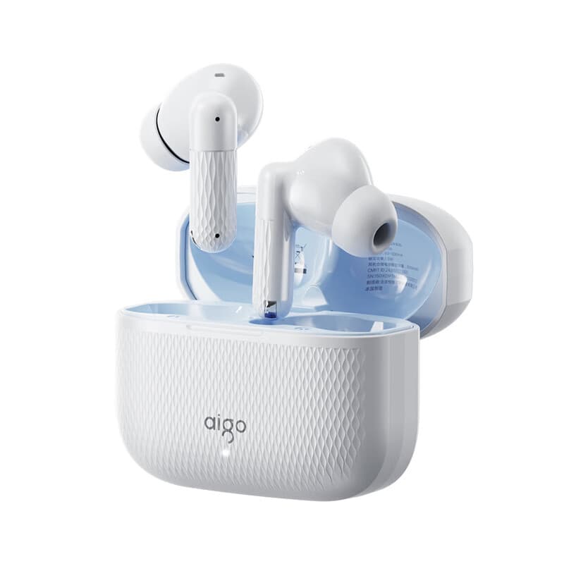 爱国者TJ36蓝牙耳机入耳式真无线高音质超长续航降噪男女学生 云蓝白【小巧精致舒适佩戴】LED灯显