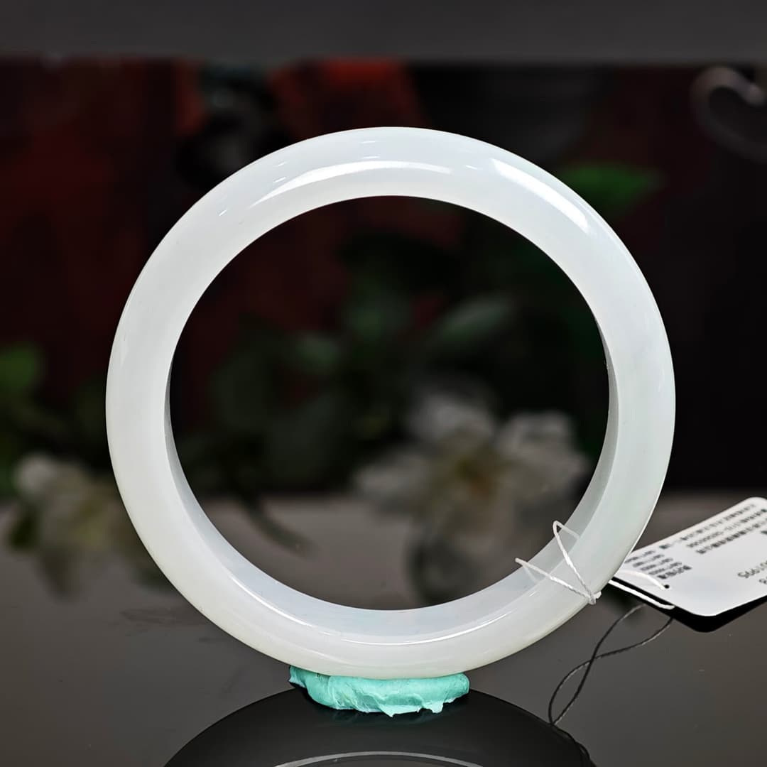 七彩云南保价11.11【孤品】翡翠手镯冰糯种圆镯玉镯子女款送女友节日礼物 内径55mm