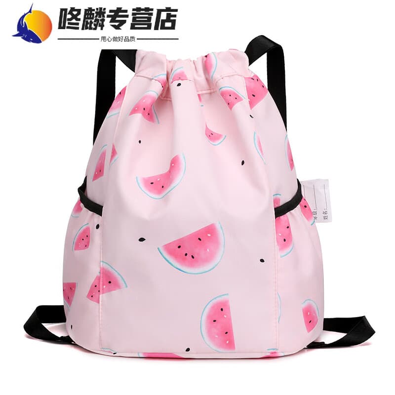 喆炜儿童运动包轻便登山包双肩包学生书包KIDD简易轻便出游小 儿童双肩包粉色西瓜