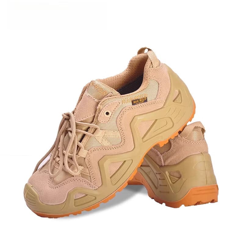 际华通瑞登山鞋男超轻防水户外徒步战术靴低帮透气沙漠靴作战 沙色 45