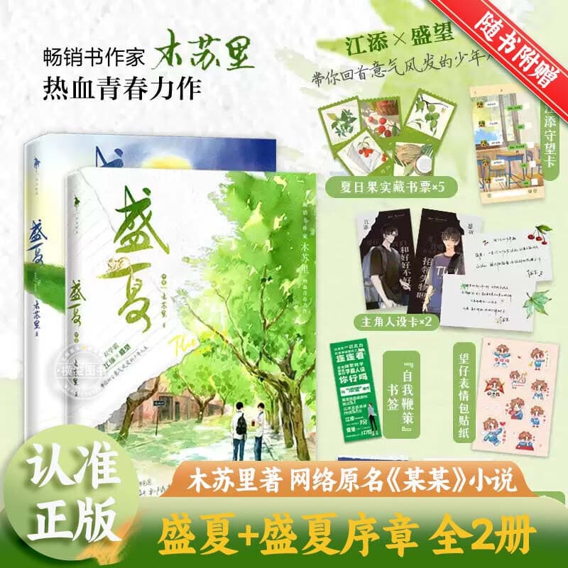 当天速发盛夏正版盛夏序章全套2册木苏里著双学霸江添盛望双男主 原名某某 现代青春文学小说双男主实体书 单本盛夏