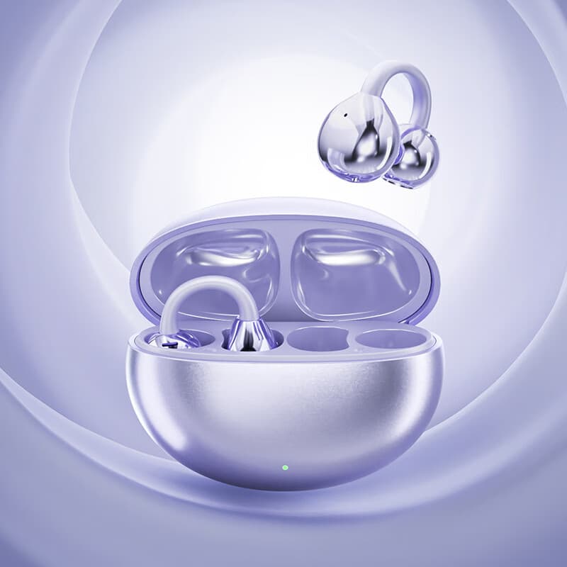 M91夹耳蓝牙耳机不入耳无线运动耳机超长续航新款蓝牙耳机 紫色 M91