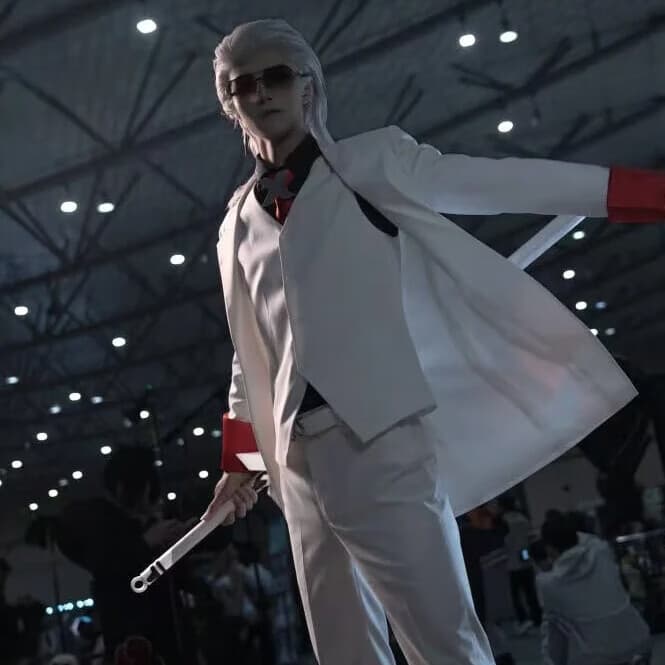 新烁玩具凸变英雄xcos服白色西装网络动画动漫次元cos服装男卡通周边 凸变英雄假发（含发网） XXXL