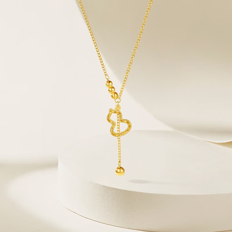 周六福 S925银饰项链女葫芦百搭高级感链坠送女友 40+5cm尾链