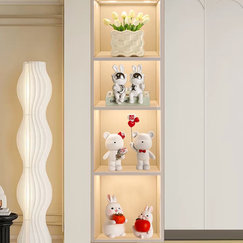 荣弘发奶油风客厅酒柜软装饰品家居好物玄关电视柜摆件现代简约乔迁礼物 (主图款)套餐组合摆件7件套