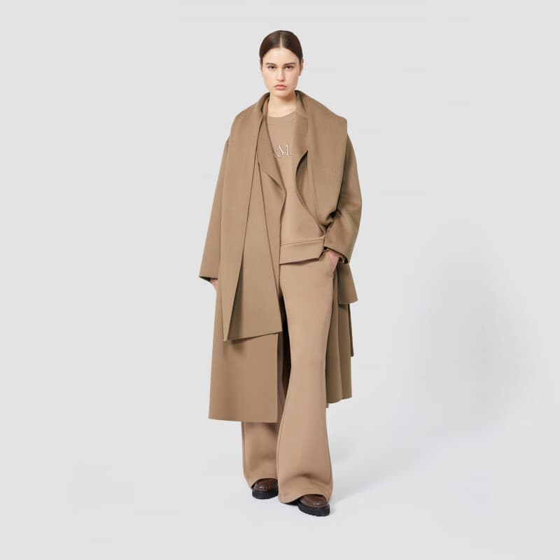 MAX MARA 2025秋冬新品女装绵羊毛长袍系带大衣9016095306 驼色 38