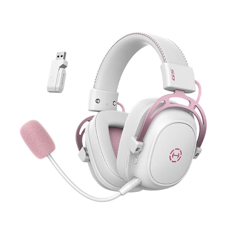 漫步者 EDIFIER  头戴式电竞游戏耳机吃鸡专用台式蓝牙耳麦 雾光粉 官方标配