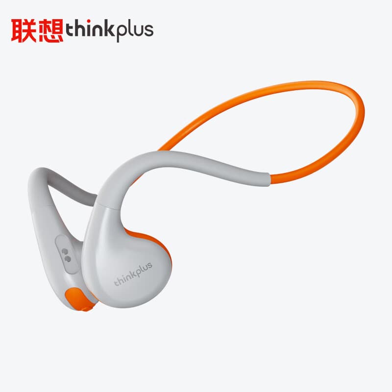 联想（Lenovo）骨传导运动蓝牙耳机 IPX7级防水防尘 游泳跑步开放挂耳式 骑行不入耳佩戴超长续航手机通用 X7灰橙