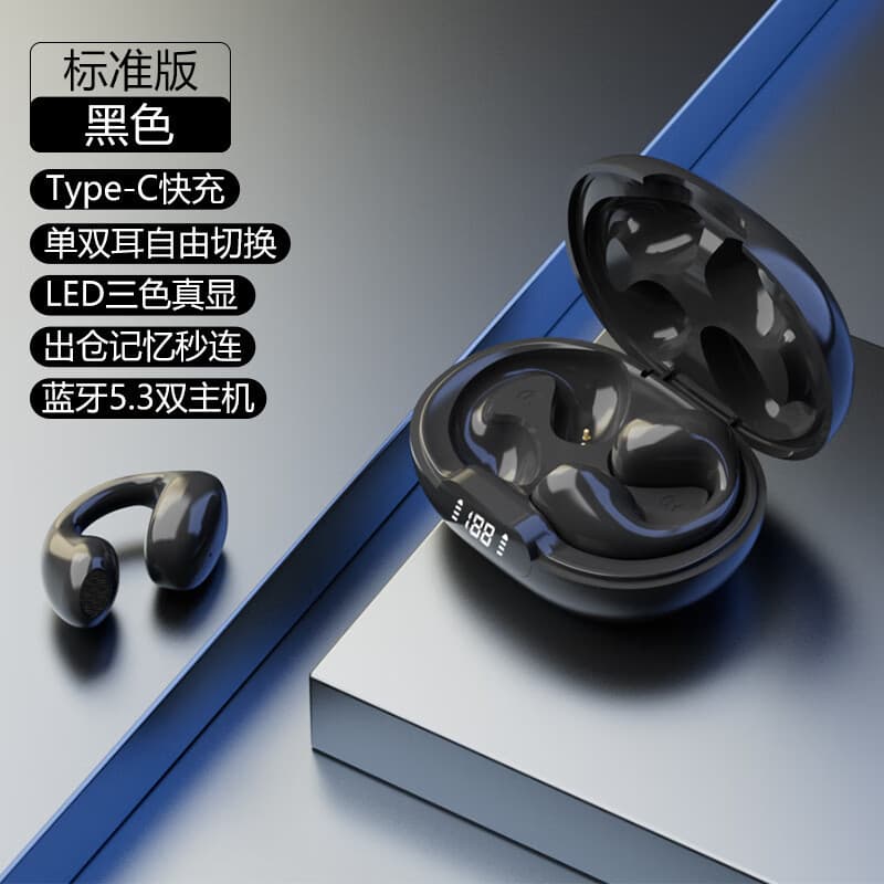 辉骐士D101私模真无线夹耳式d101蓝牙耳机运动夹耳运动蓝牙耳机 D101（黑色