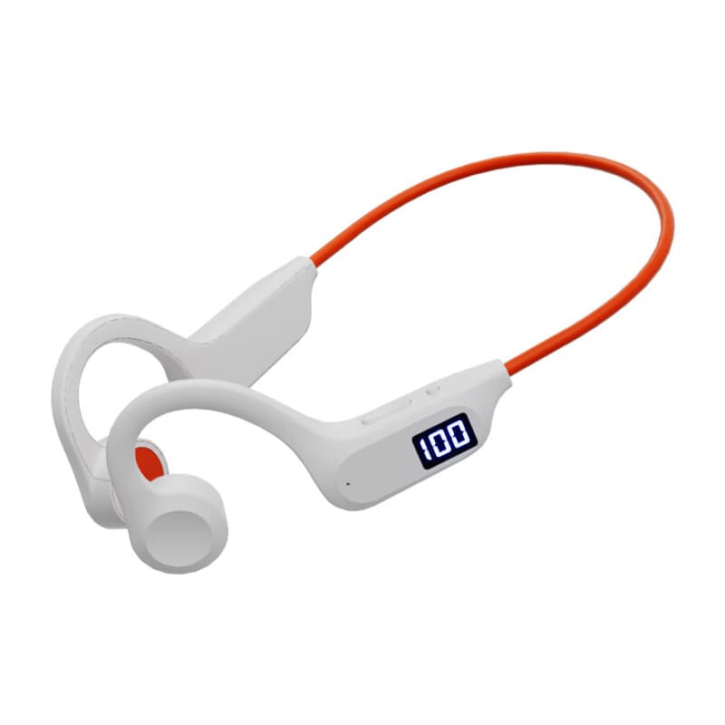 亿烁跨境G3数显骨传导运动跑步耳机待机挂耳式真无线蓝牙耳机蓝牙 橙白色 包装