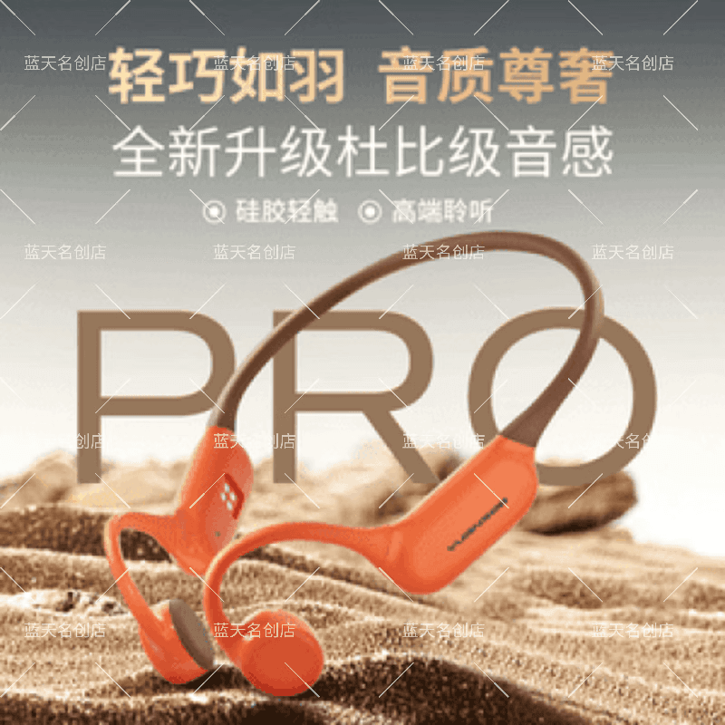 园世BetaPro骨传导耳机蓝牙耳机运动耳机游泳耳机高音质耳机 尊奢橙咖