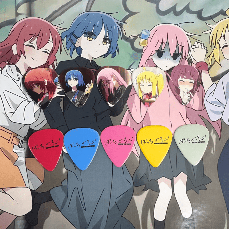 梦茜儿拨片二次孤独摇滚孤独摇滚拨片吉他贝斯波奇酱山田凉虹夏喜多郁的 【新款-一套5片装】(正反面)