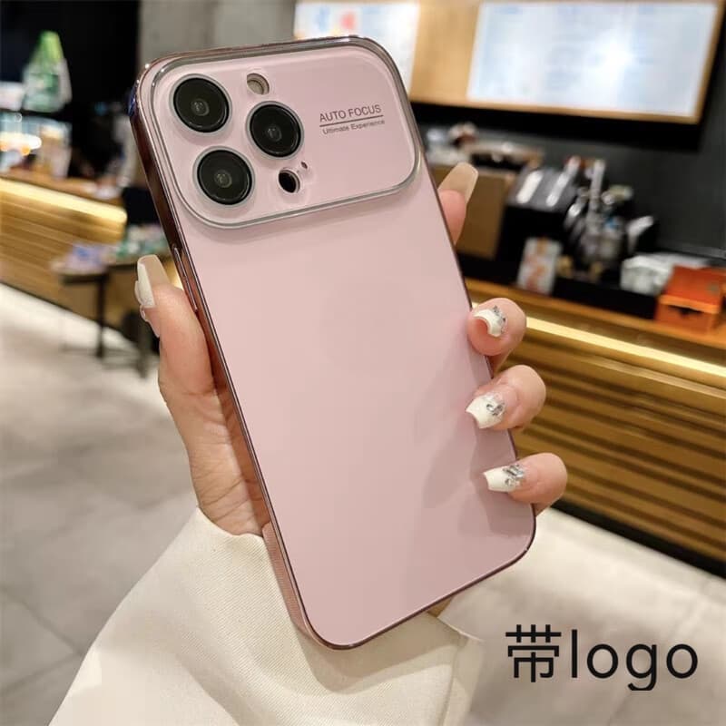 适用苹果15promax手机壳大视窗iPhone16pro感简约镜头全包iPhone1 少女粉 iPhone 13