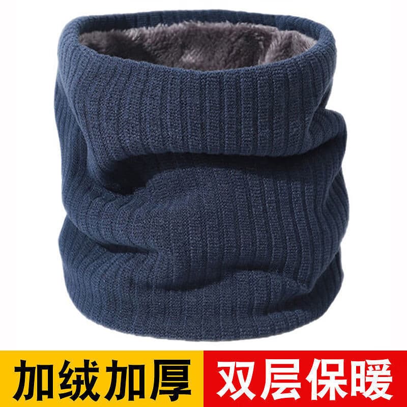 科至途围脖保暖冬季户外防风脖套多功能骑行运动头套男女款保暖面罩 双层保暖-藏青