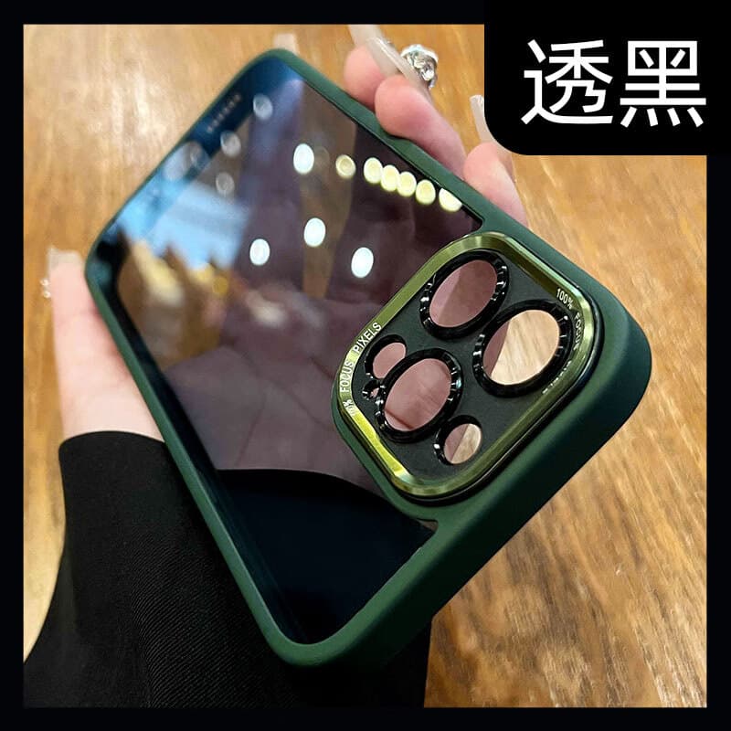 【品牌原装】高级金属镜头适用iphone15新款苹果14proMax手机壳13 半透苍岭绿【高品质，莱卡金属镜头】 iPhone 11