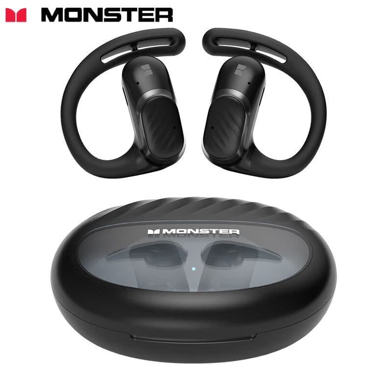 魔声蓝牙耳机X03无线挂耳式开放式运动跑步游戏低延迟耳挂高音质 黑色 V5.4