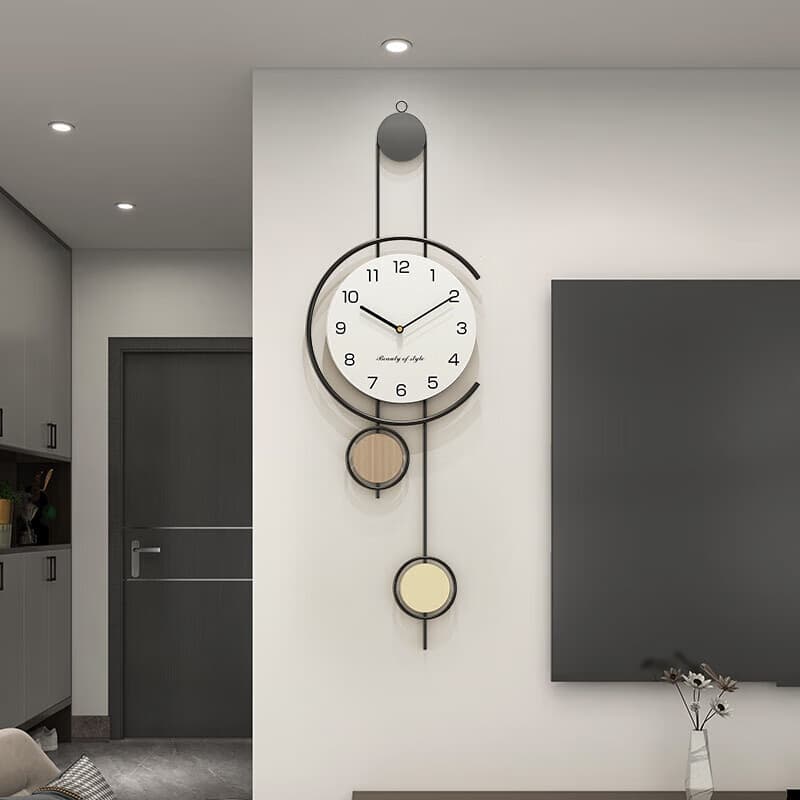 时尚简约挂钟客厅钟表北欧家用时钟挂表现代创意个性艺术石英钟的 现代简约挂钟90*30公分