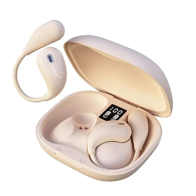 索爱智能耳挂式无线蓝牙耳机气骨传导不入耳开放运动跑步 油彩白 官方标配