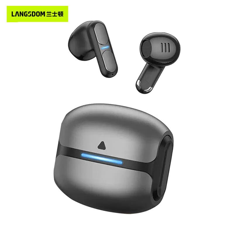 兰士顿 蓝牙耳机 真无线低延迟半入耳式耳机 游戏耳机 适用于苹果华为小米手机 Theta 灰色