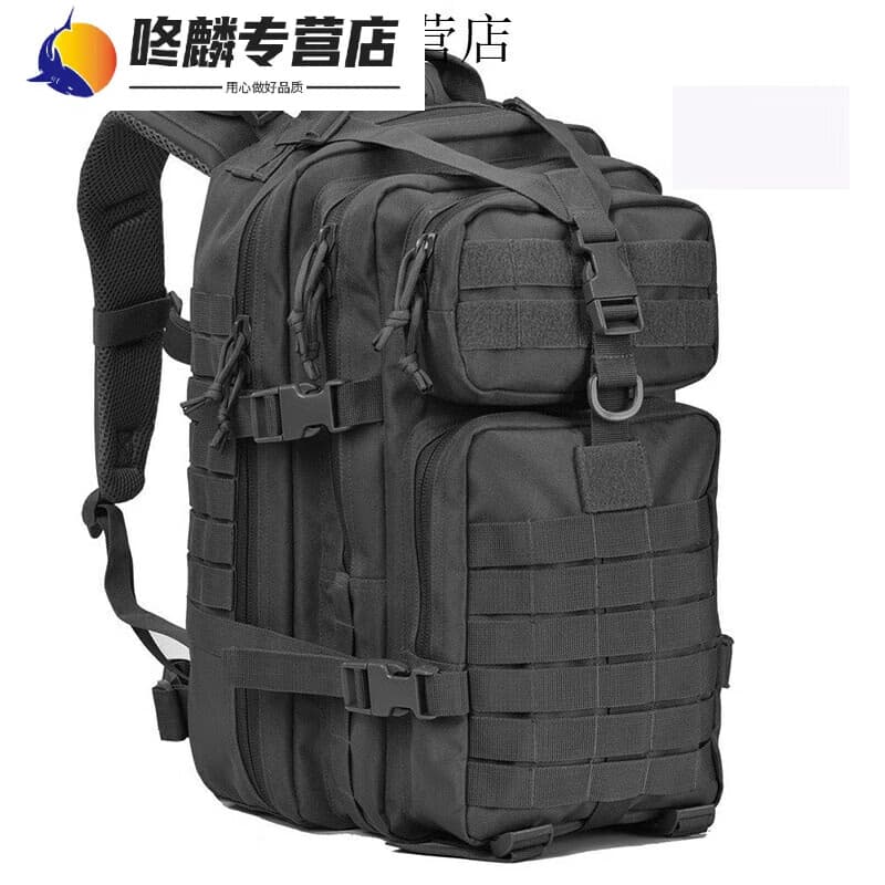 喆炜户外运动包登山包迷彩三级包大容量3P攻击背包战术双肩包 01黑色01(容量38L)