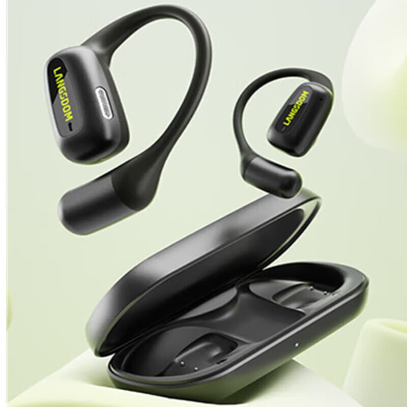 兰士顿 AirFit TS15 蓝牙耳机挂耳式 骨传导概念开放不入耳 双麦降噪运动跑步 素雅黑