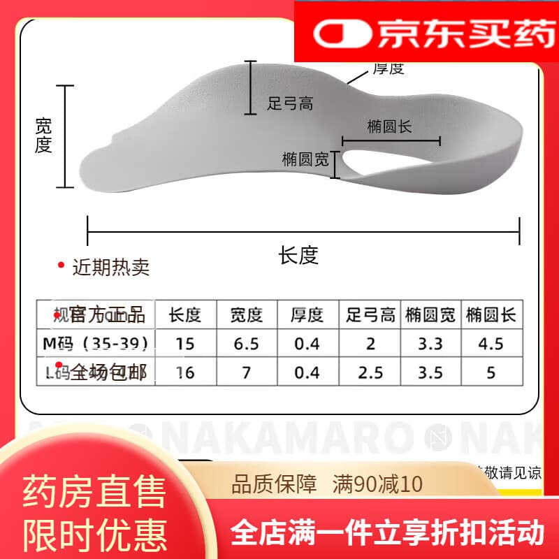 通用扁平足鞋垫o型腿足底筋膜yan足外翻高足弓垫支撑神器  其它尺码 灰色M码(35-39鞋码)