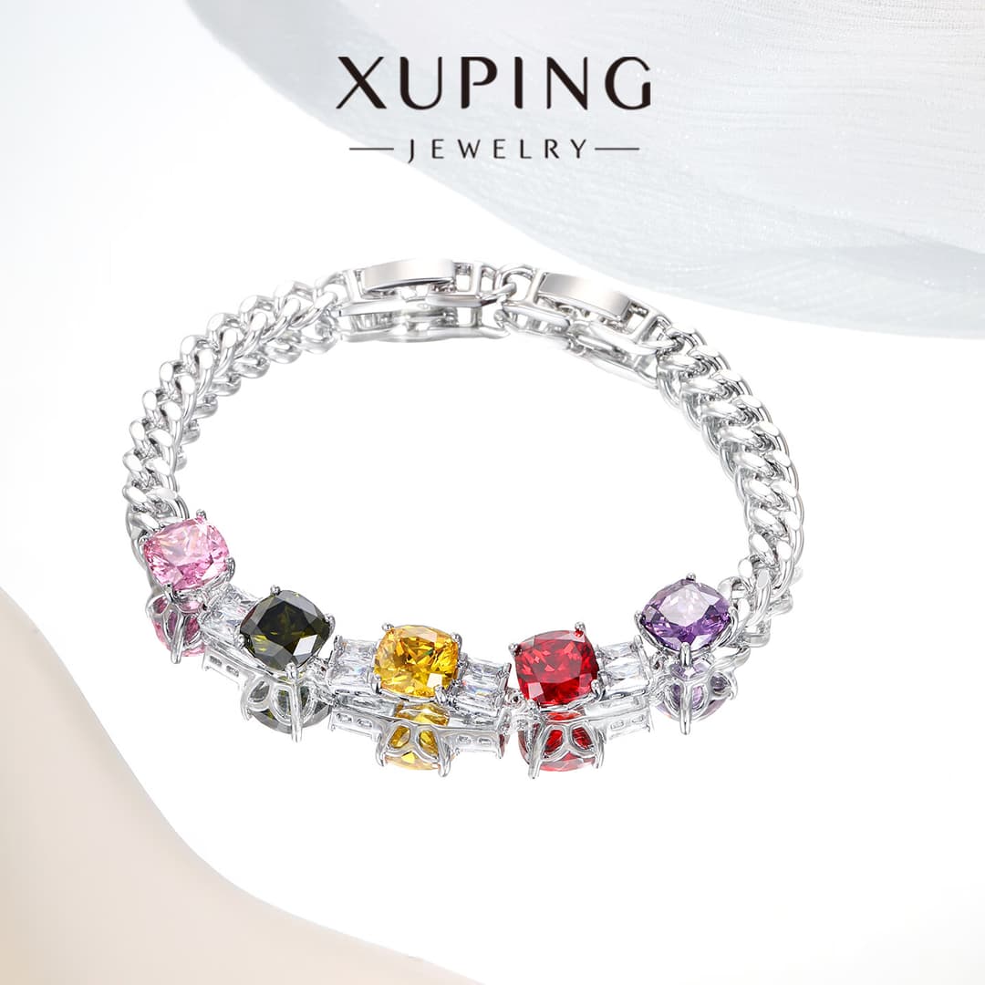 XUPING旭平首饰合金彩宝系列轻奢多巴胺精致彩色冰糖手链送礼饰品XP202509201 手链