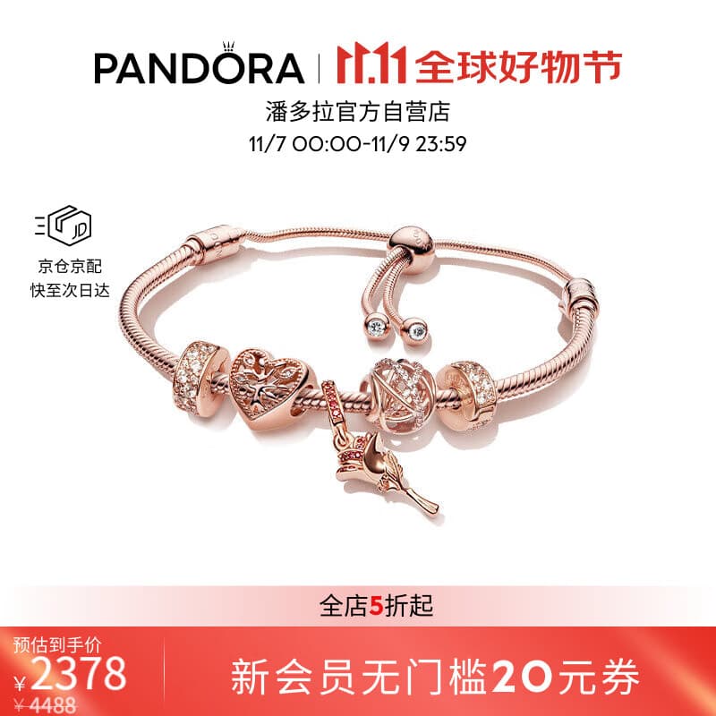 潘多拉（PANDORA）灼灼其华手链套装高级时尚饰品生日礼物送女友