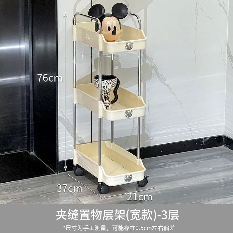 咏幻浴室洗漱用品置物架卫间沐浴露收纳架桶边夹缝收纳可架子 夹缝置物层架-4层[宽款]带滑轮