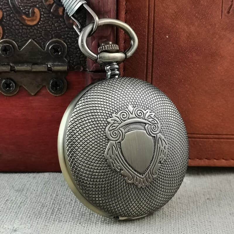 上海全自动机械怀表老上海自动机械怀表男款学生复古老式可放照的 盾牌自动-青铜色(现货直发)c